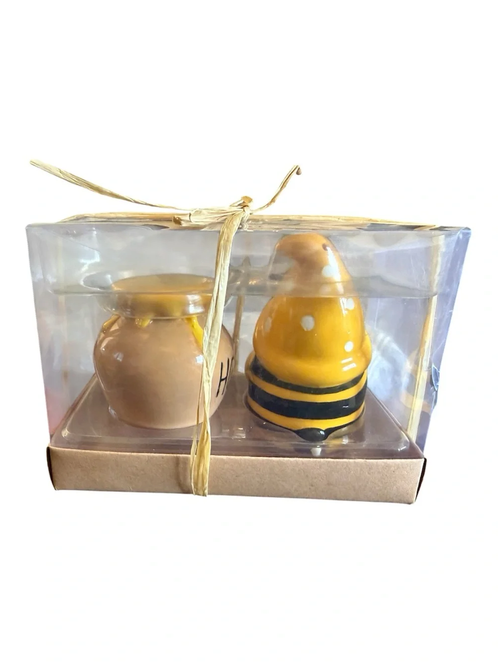 Tag Yellow Gnome & Honey Pot Ceramic Salt & Pepper Set